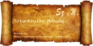 Sztankovits Mátyás névjegykártya