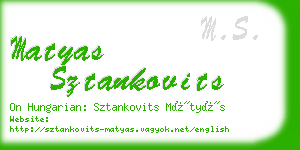 matyas sztankovits business card